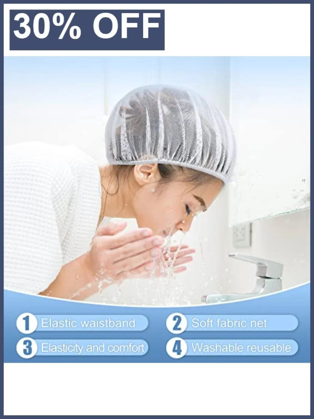 Mesh Sleep Bonnet for Women 4 Pack Elastic Hair Nets Night Caps